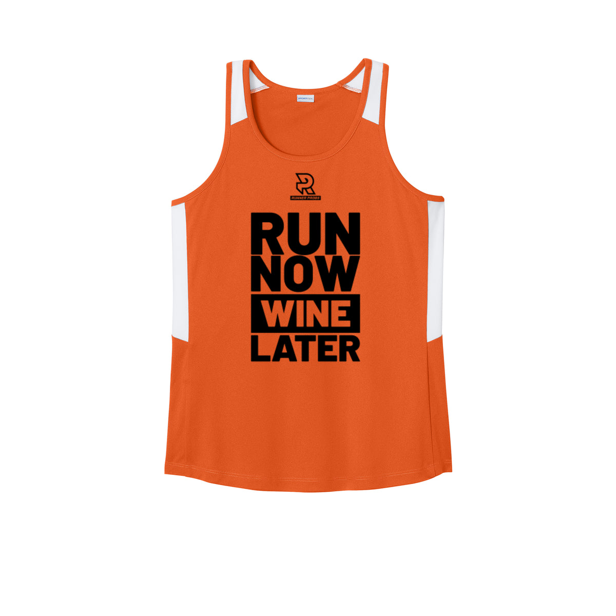 RUN NOW WINE LATER (Black) - Womens Club Track Tank