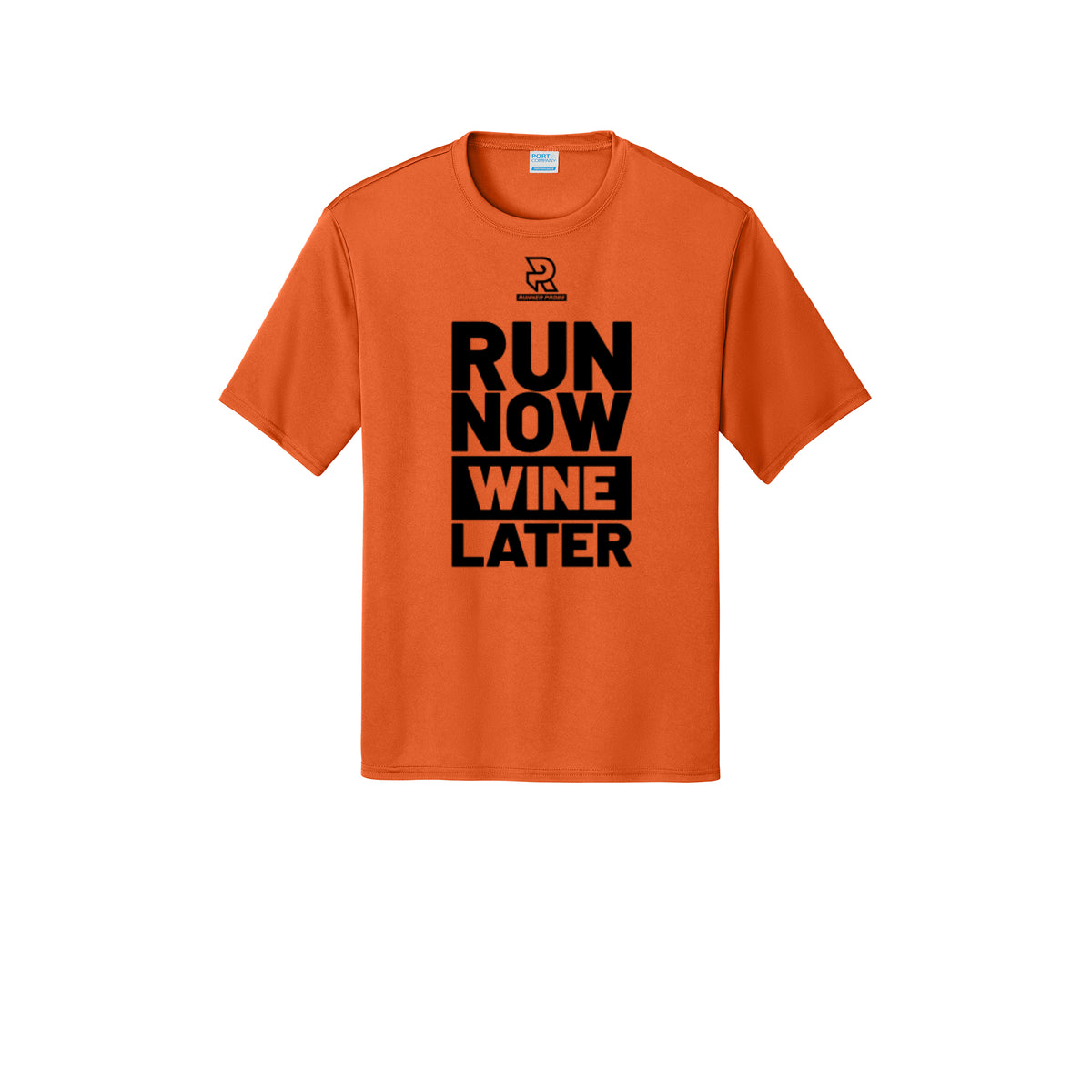 RUN NOW WINE LATER (Black) - Short Sleeve Performance Tee
