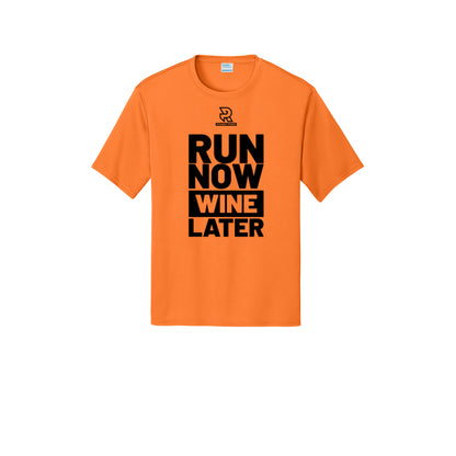 RUN NOW WINE LATER (Black) - Short Sleeve Performance Tee