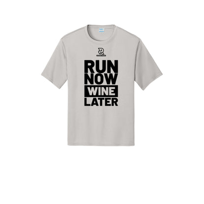RUN NOW WINE LATER (Black) - Short Sleeve Performance Tee
