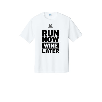RUN NOW WINE LATER (Black) - Short Sleeve Performance Tee