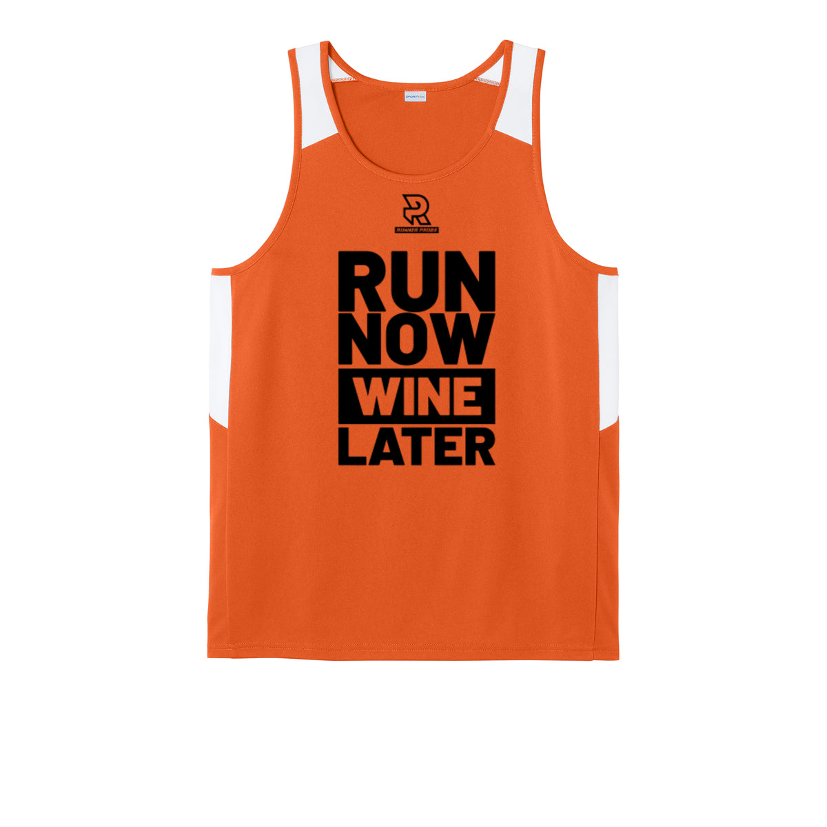 RUN NOW WINE LATER (Black) - Mens Club Track Tank