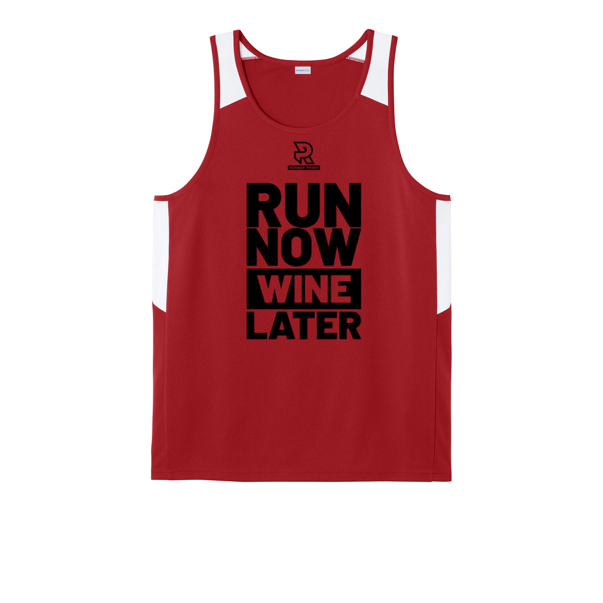 RUN NOW WINE LATER (Black) - Mens Club Track Tank