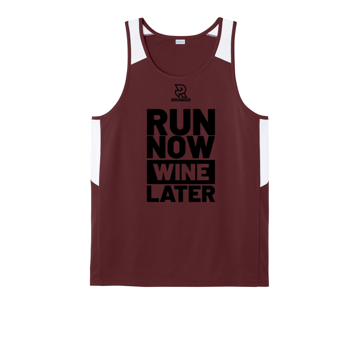 RUN NOW WINE LATER (Black) - Mens Club Track Tank
