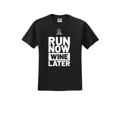RUN NOW WINE LATER (White) - Short Sleeve Cotton Tee