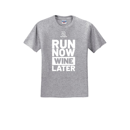 RUN NOW WINE LATER (White) - Short Sleeve Cotton Tee