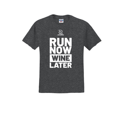 RUN NOW WINE LATER (White) - Short Sleeve Cotton Tee