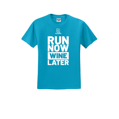RUN NOW WINE LATER (White) - Short Sleeve Cotton Tee