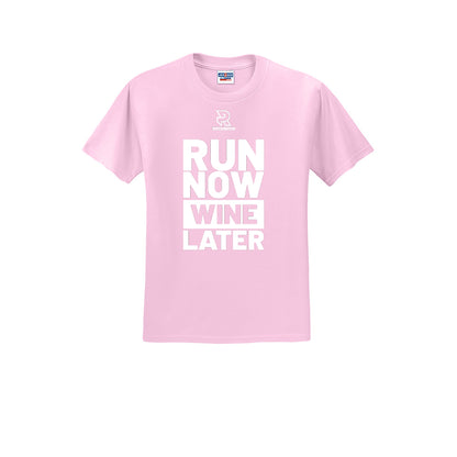 RUN NOW WINE LATER (White) - Short Sleeve Cotton Tee