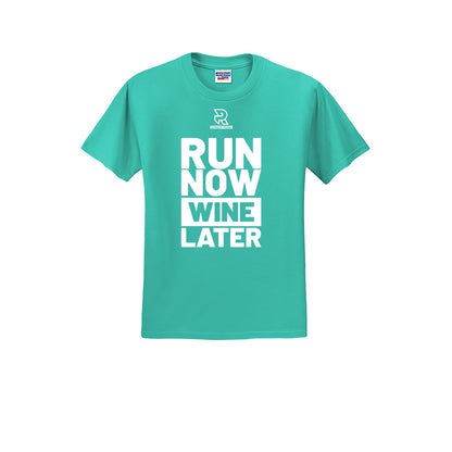RUN NOW WINE LATER (White) - Short Sleeve Cotton Tee