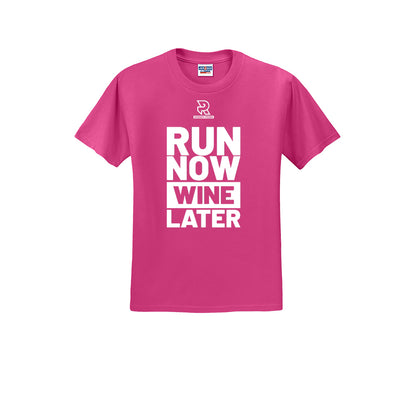 RUN NOW WINE LATER (White) - Short Sleeve Cotton Tee