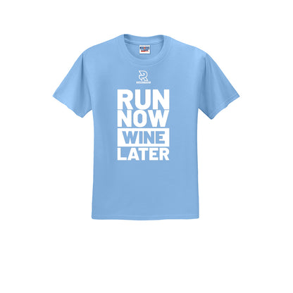 RUN NOW WINE LATER (White) - Short Sleeve Cotton Tee