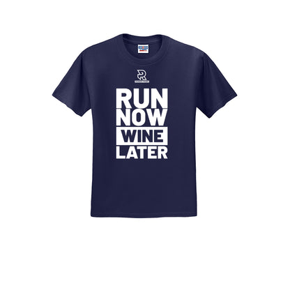 RUN NOW WINE LATER (White) - Short Sleeve Cotton Tee