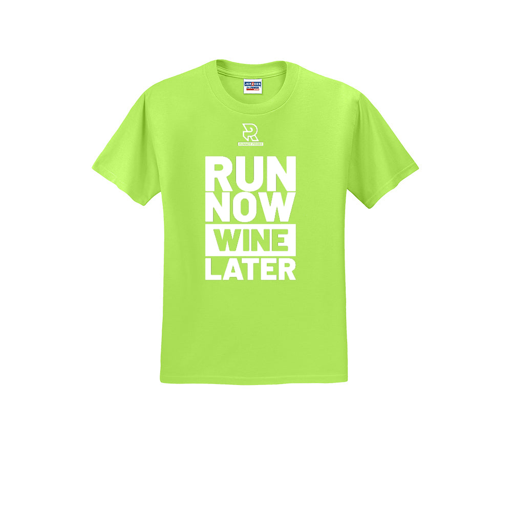 RUN NOW WINE LATER (White) - Short Sleeve Cotton Tee