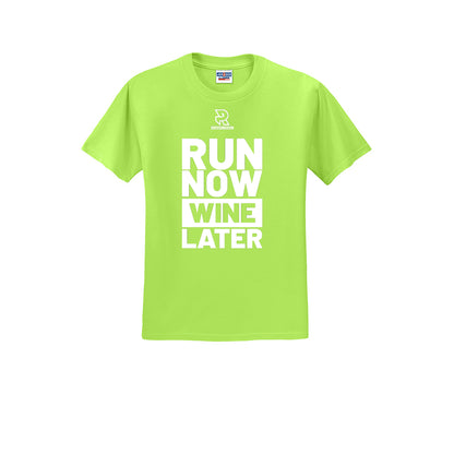 RUN NOW WINE LATER (White) - Short Sleeve Cotton Tee
