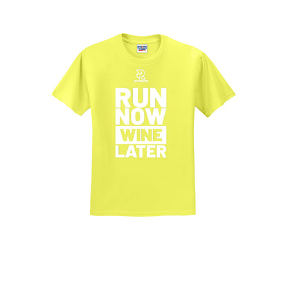 RUN NOW WINE LATER (White) - Short Sleeve Cotton Tee