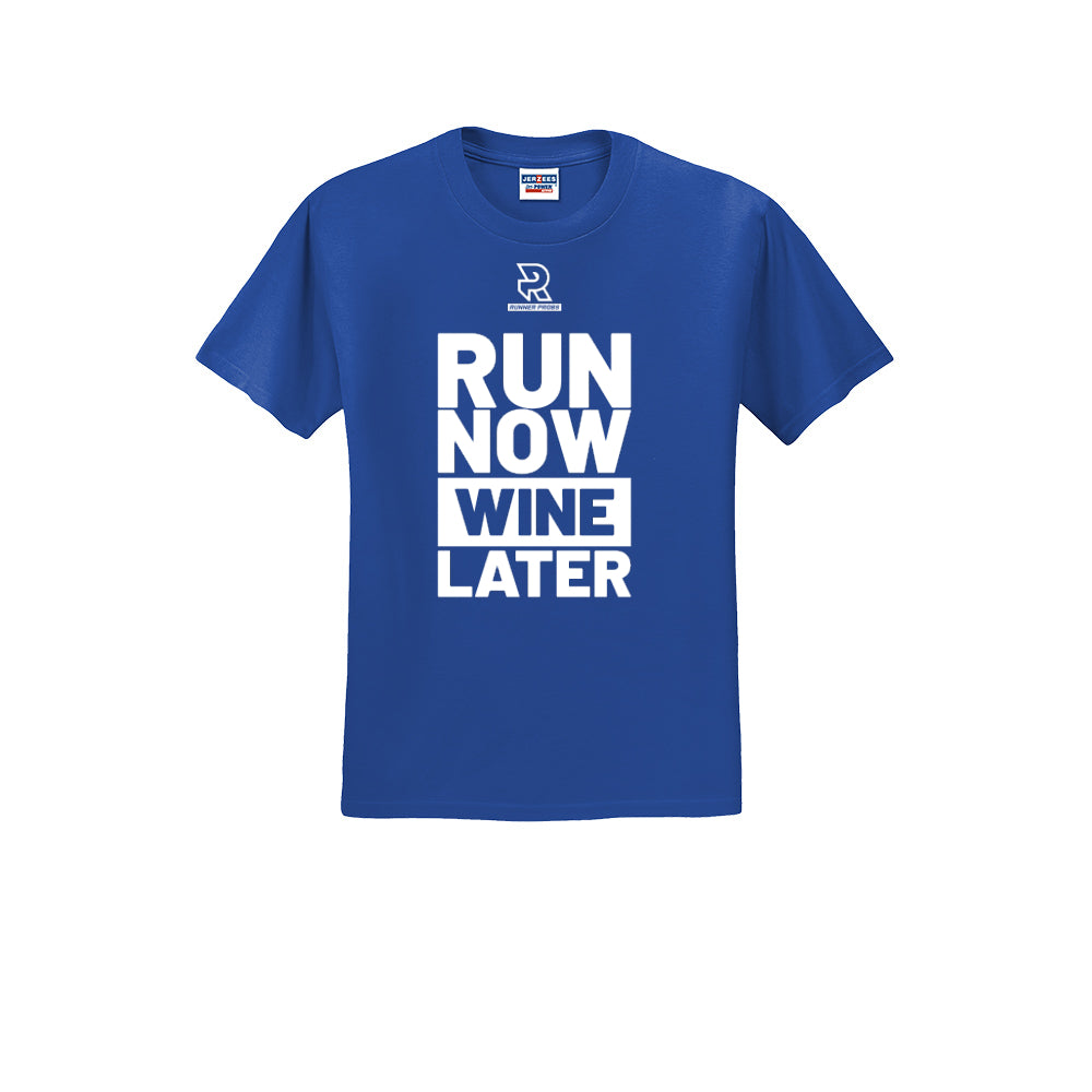 RUN NOW WINE LATER (White) - Short Sleeve Cotton Tee