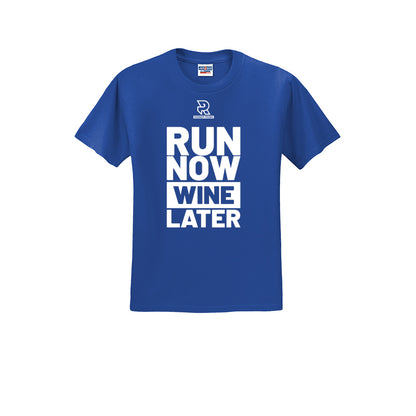 RUN NOW WINE LATER (White) - Short Sleeve Cotton Tee