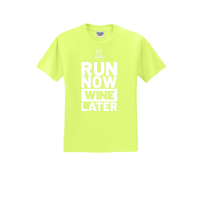 RUN NOW WINE LATER (White) - Short Sleeve Cotton Tee