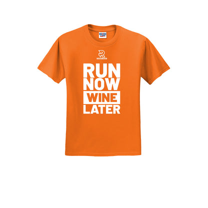 RUN NOW WINE LATER (White) - Short Sleeve Cotton Tee