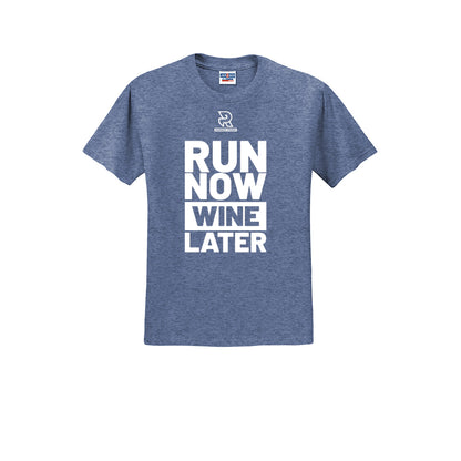 RUN NOW WINE LATER (White) - Short Sleeve Cotton Tee