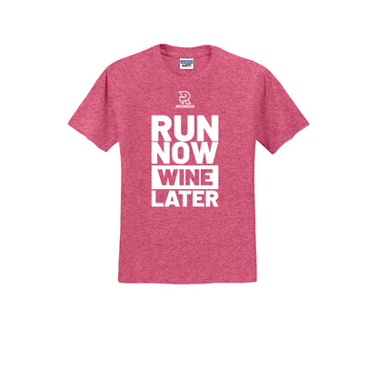 RUN NOW WINE LATER (White) - Short Sleeve Cotton Tee