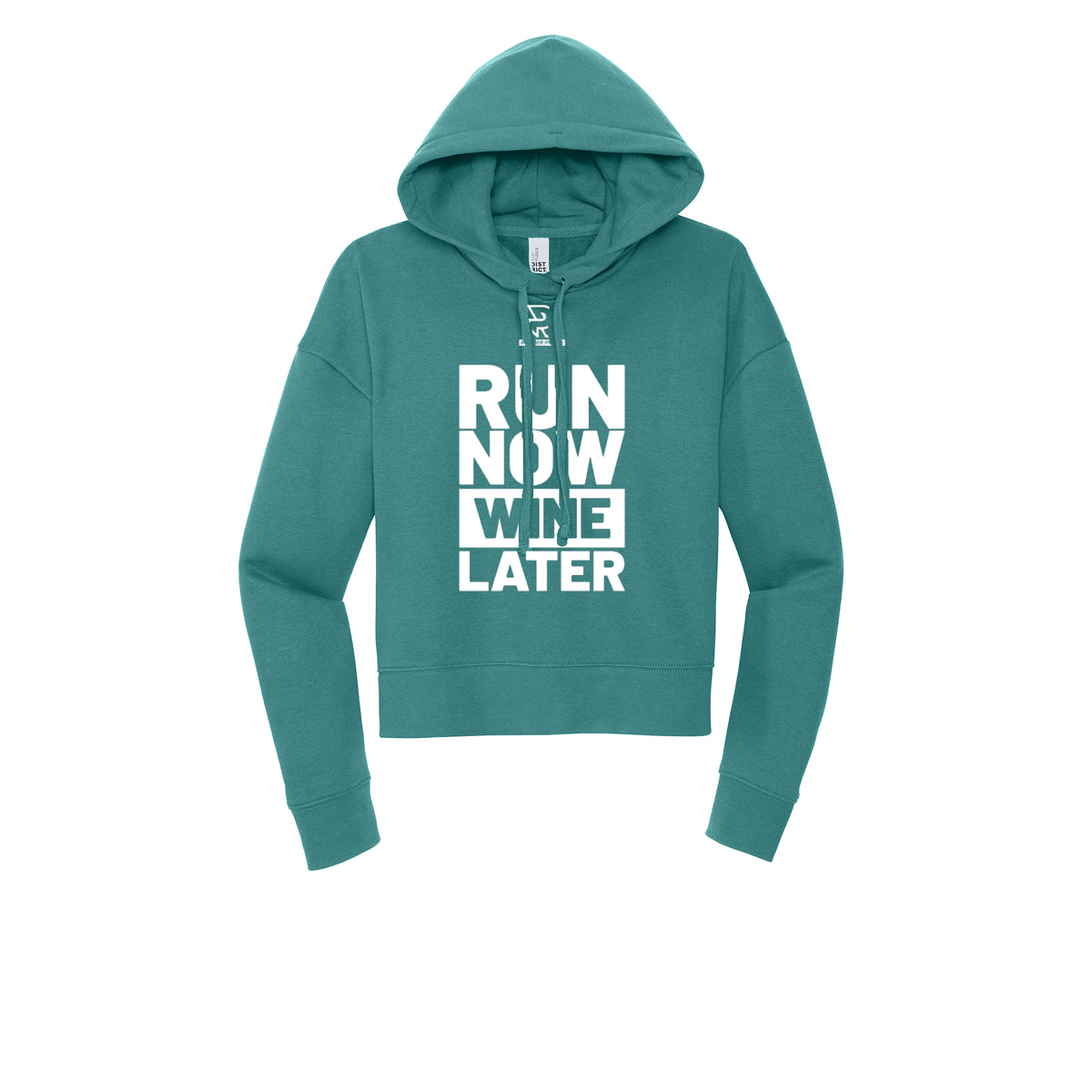 RUN NOW WINE LATER (White) - Womens Fleece Hoodie