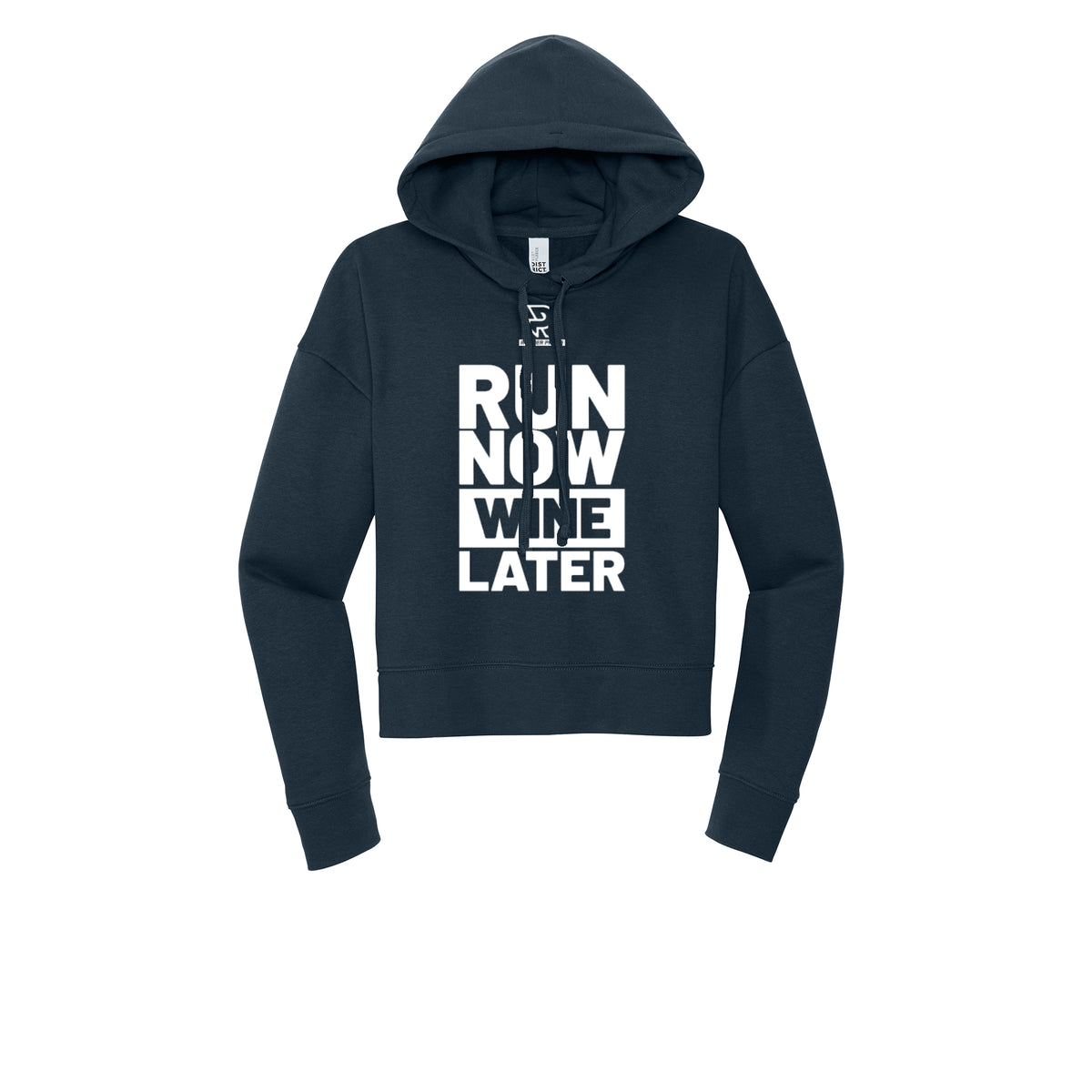 RUN NOW WINE LATER (White) - Womens Fleece Hoodie