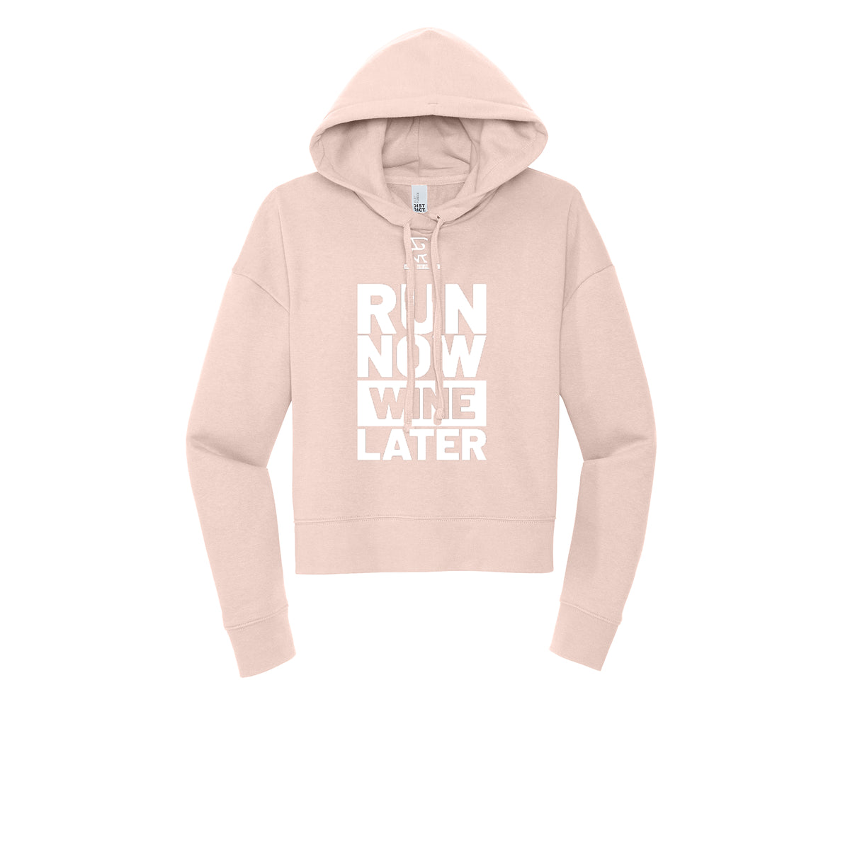 RUN NOW WINE LATER (White) - Womens Fleece Hoodie