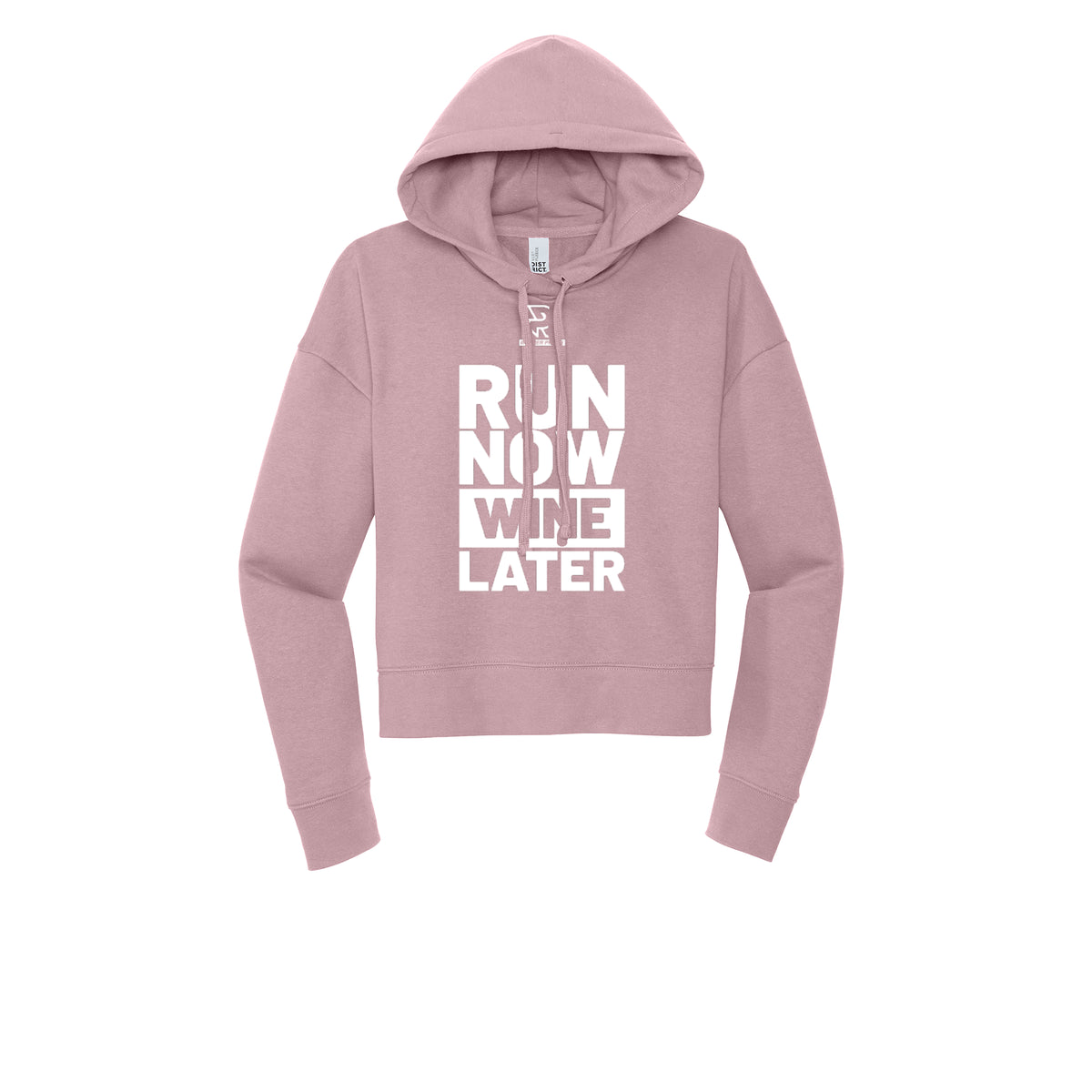 RUN NOW WINE LATER (White) - Womens Fleece Hoodie