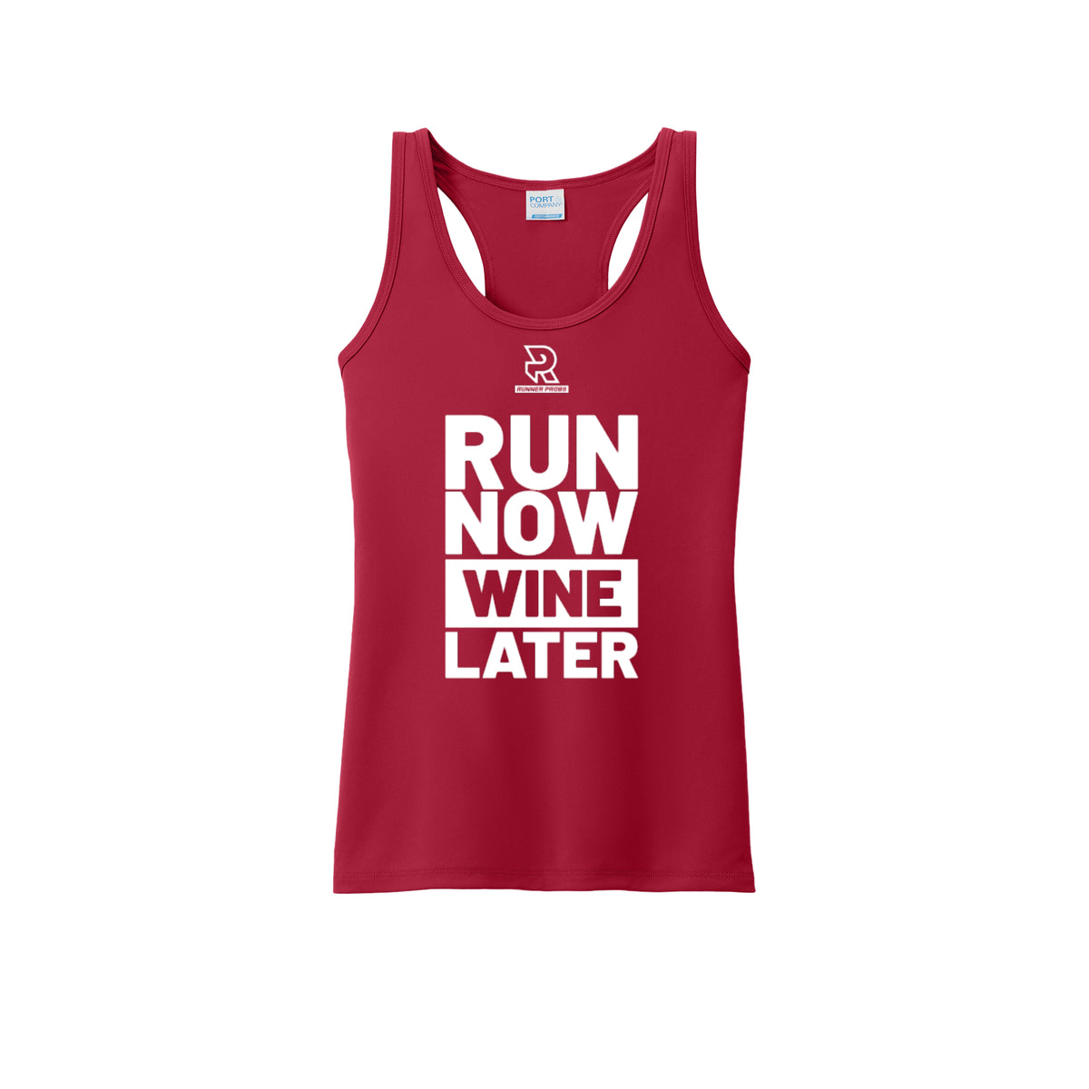 RUN NOW WINE LATER (White) - Womens Performance Tank