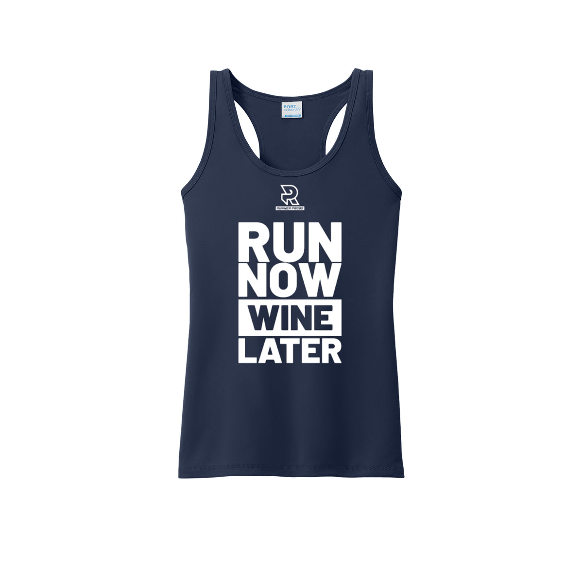 RUN NOW WINE LATER (White) - Womens Performance Tank