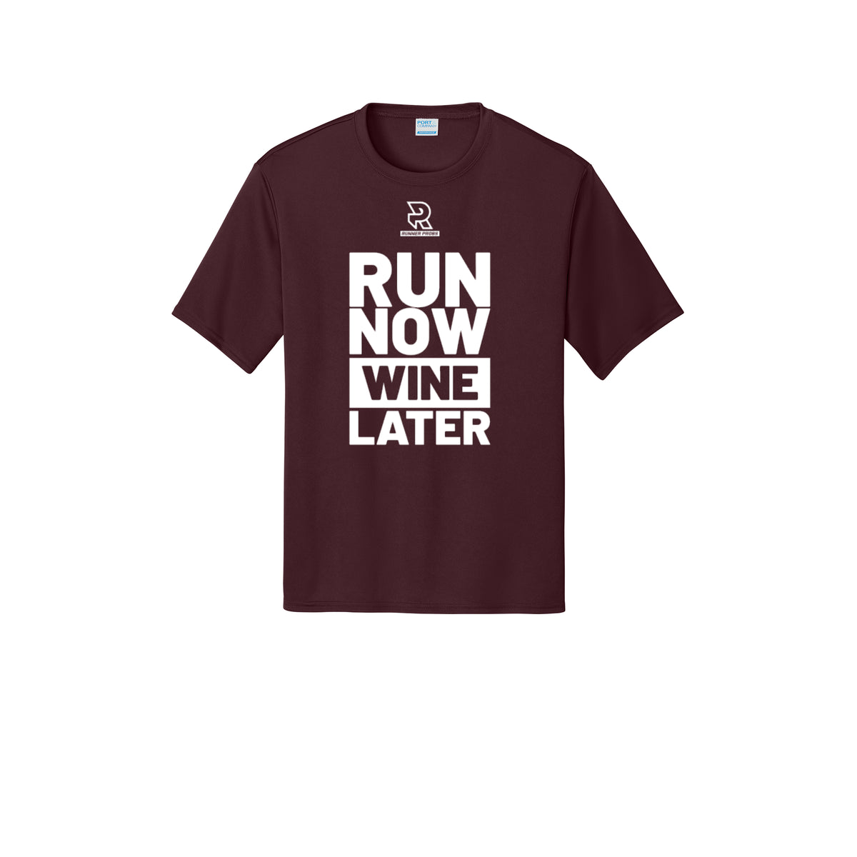 RUN NOW WINE LATER (White) - Short Sleeve Performance Tee