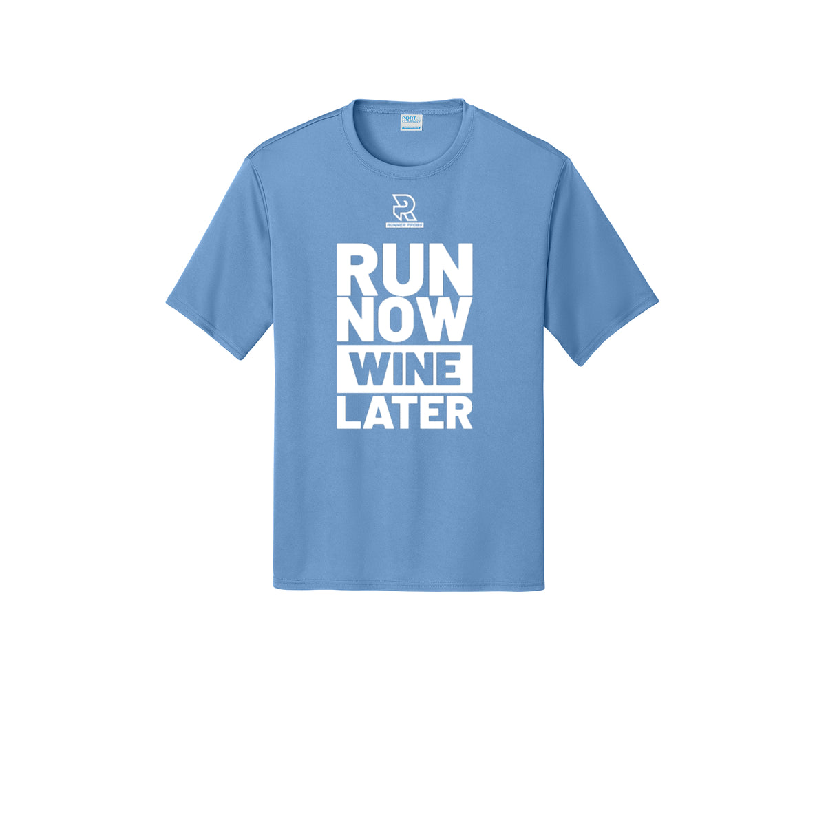 RUN NOW WINE LATER (White) - Short Sleeve Performance Tee