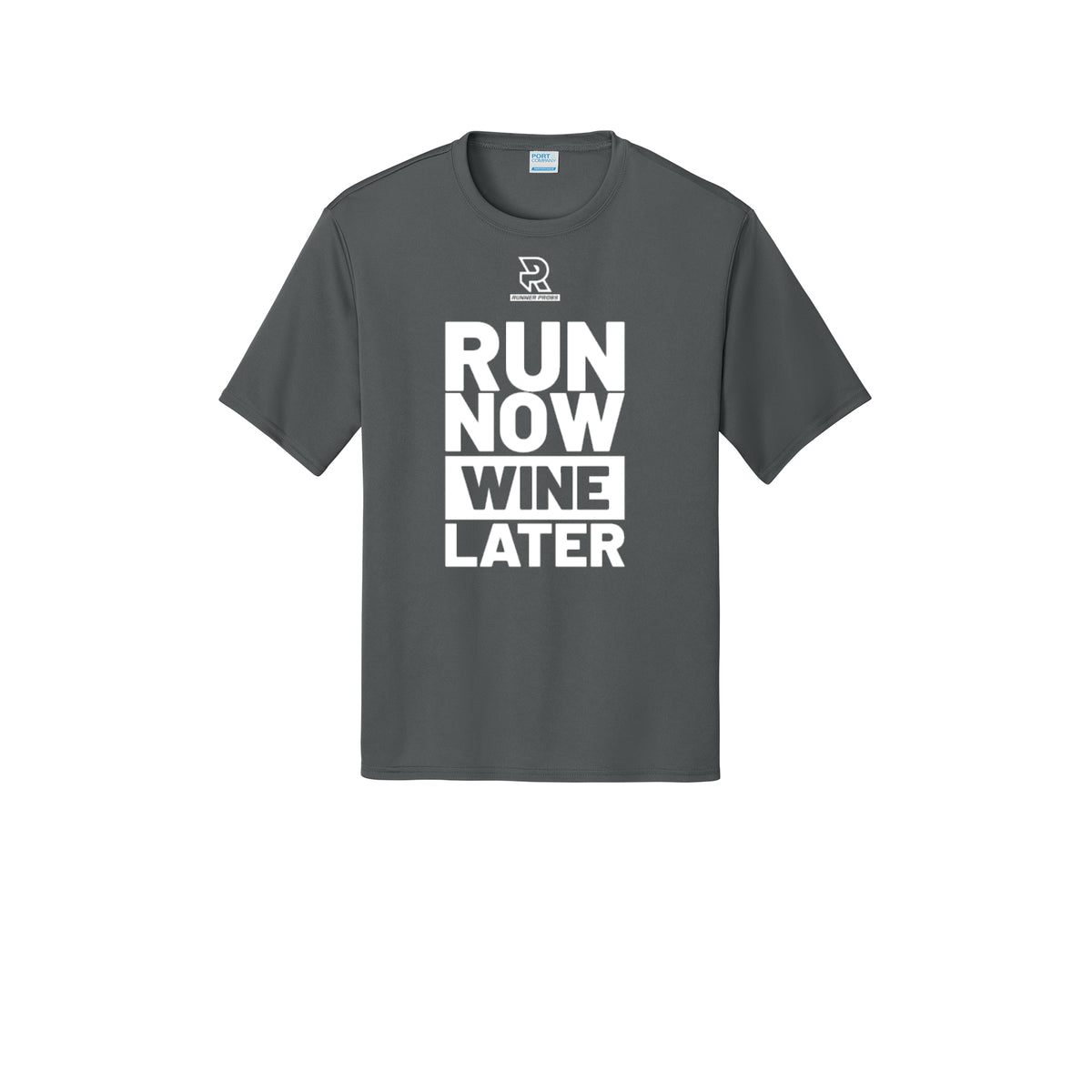 RUN NOW WINE LATER (White) - Short Sleeve Performance Tee