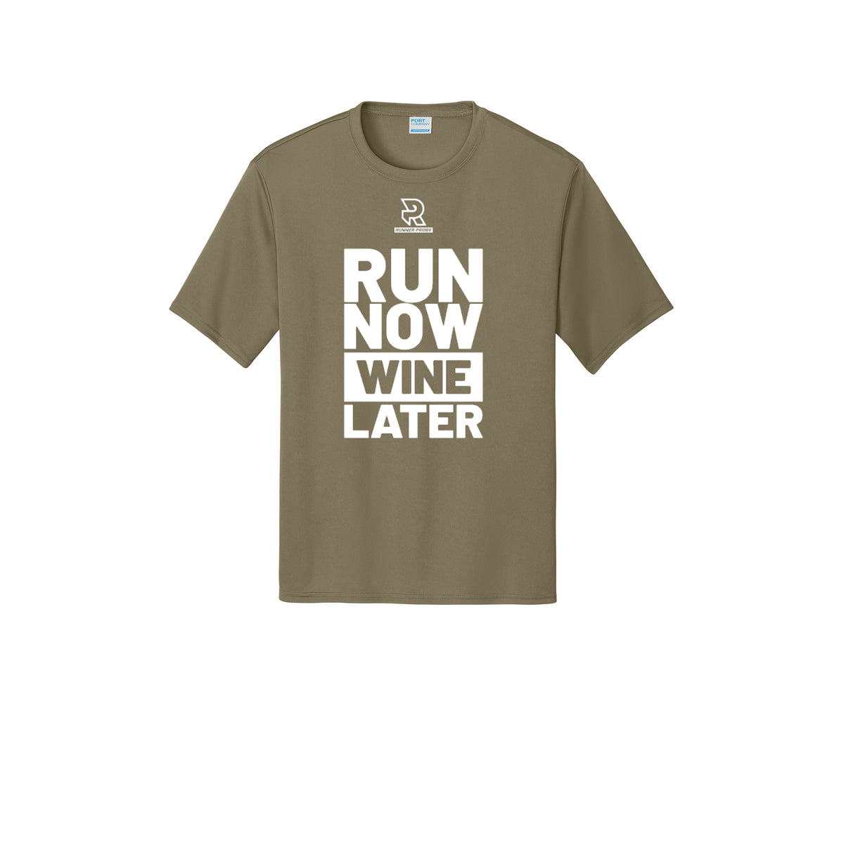 RUN NOW WINE LATER (White) - Short Sleeve Performance Tee