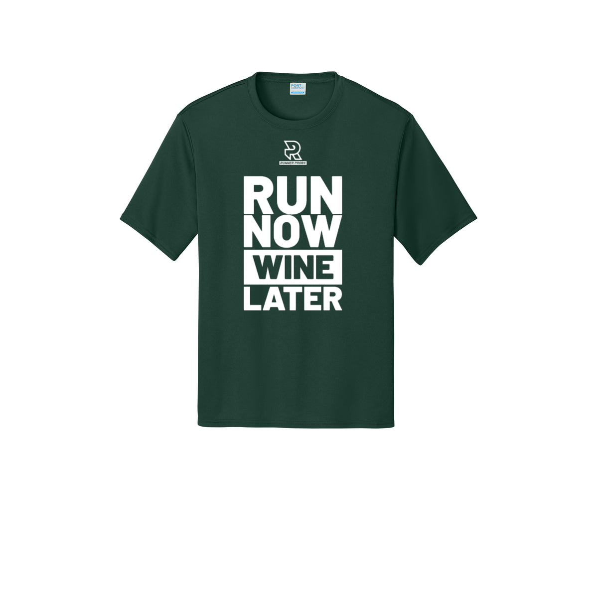 RUN NOW WINE LATER (White) - Short Sleeve Performance Tee