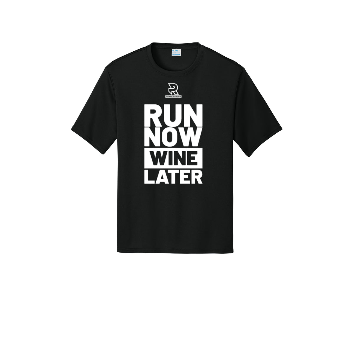 RUN NOW WINE LATER (White) - Short Sleeve Performance Tee