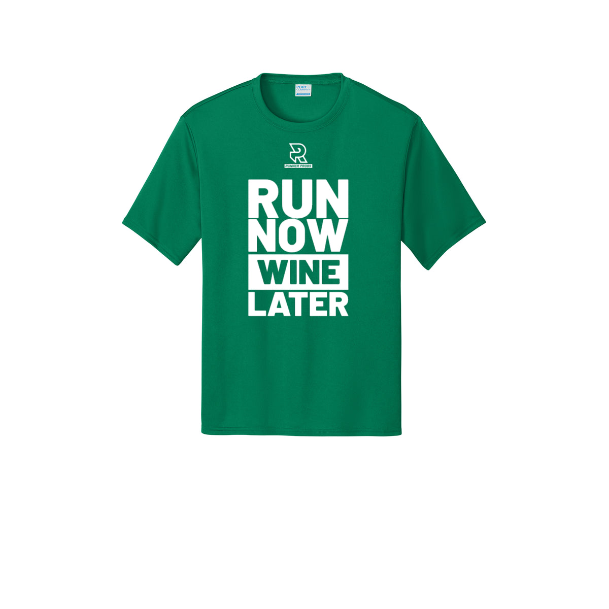RUN NOW WINE LATER (White) - Short Sleeve Performance Tee