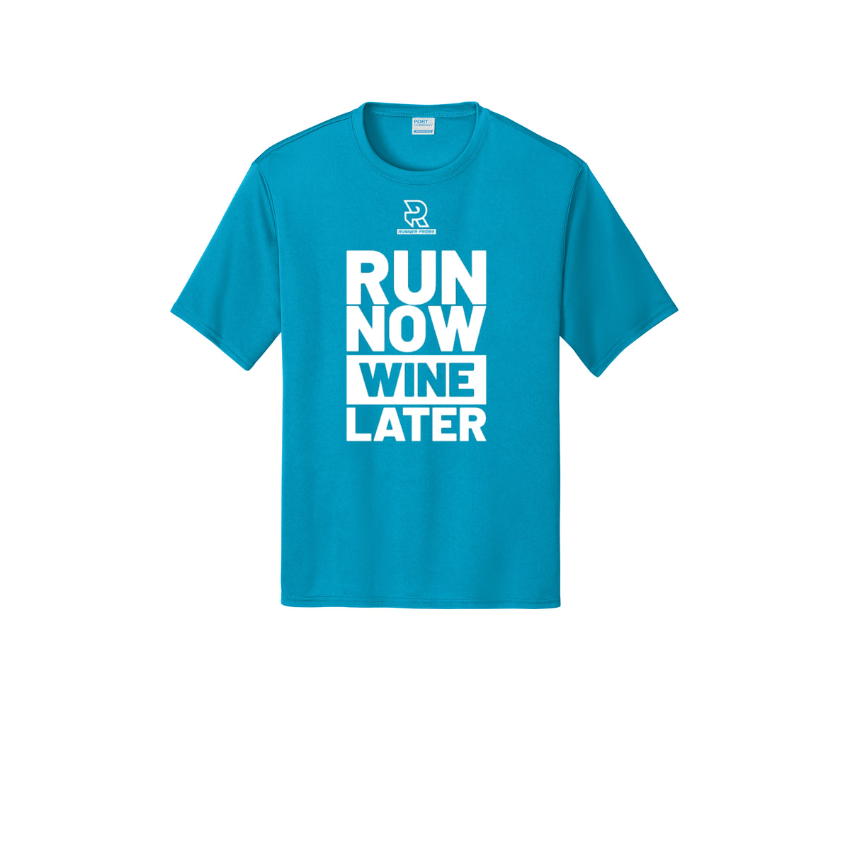 RUN NOW WINE LATER (White) - Short Sleeve Performance Tee
