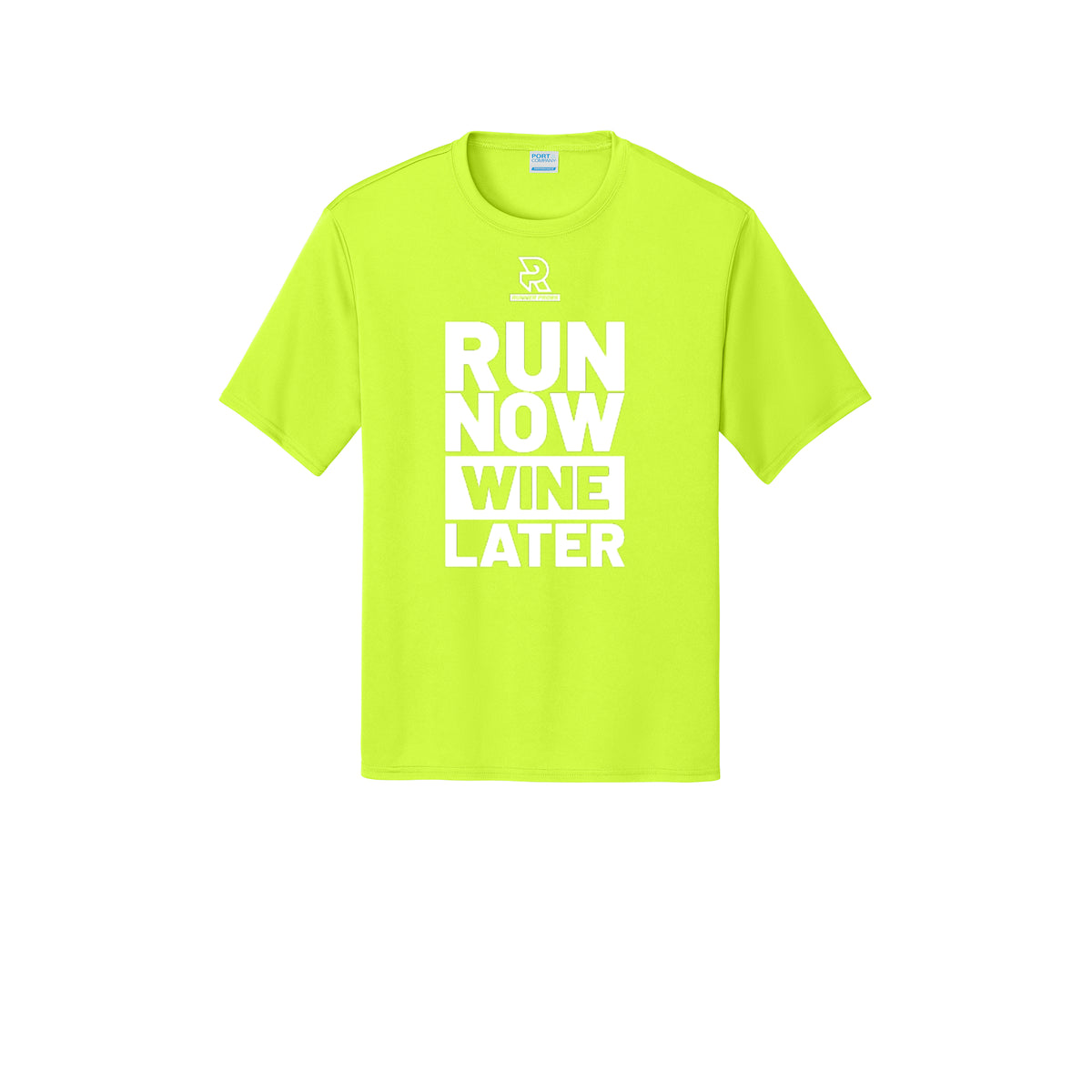 RUN NOW WINE LATER (White) - Short Sleeve Performance Tee