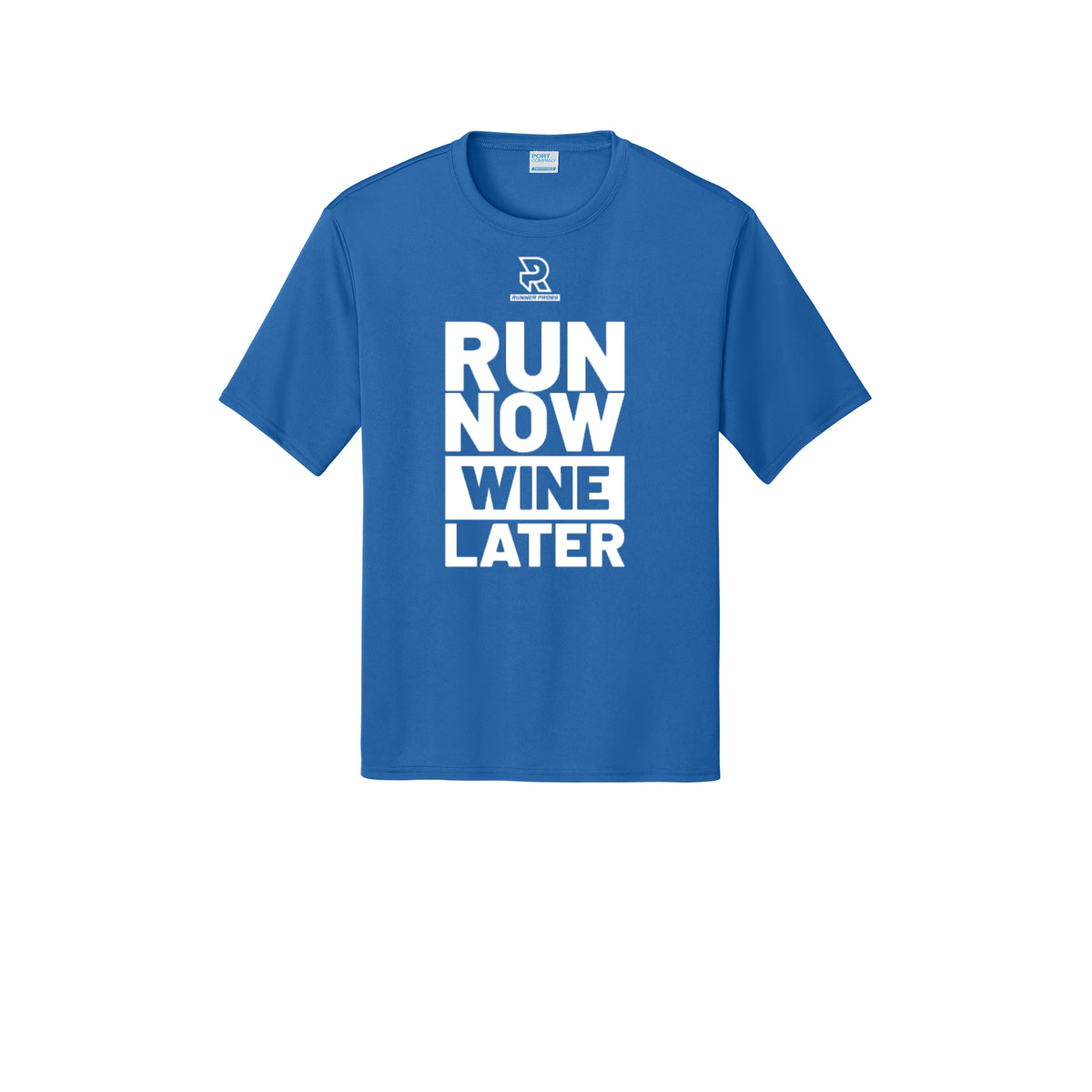 RUN NOW WINE LATER (White) - Short Sleeve Performance Tee