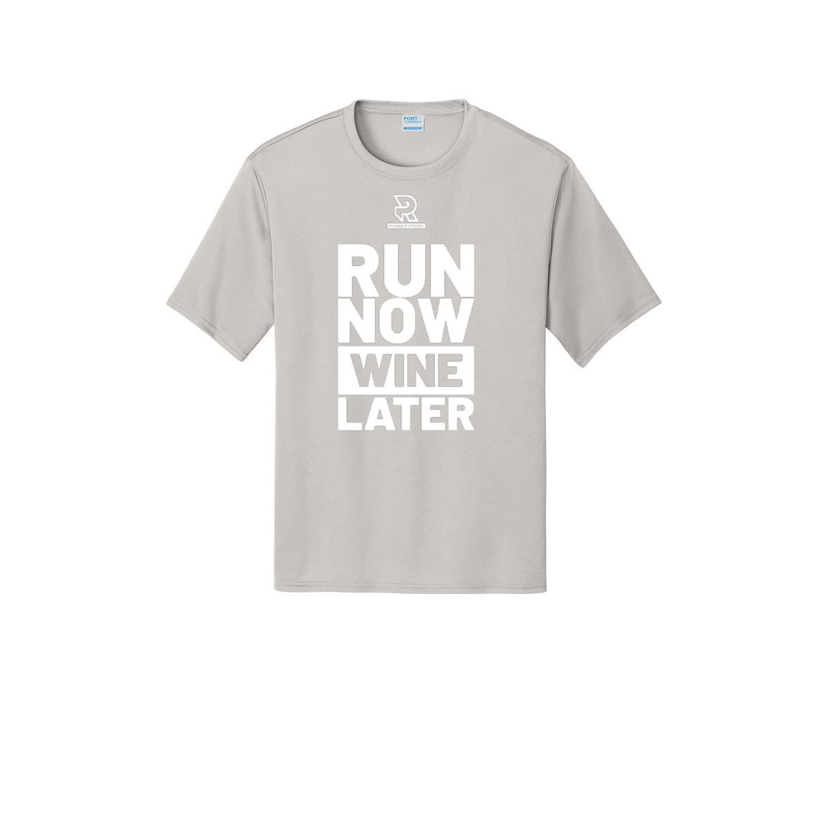 RUN NOW WINE LATER (White) - Short Sleeve Performance Tee
