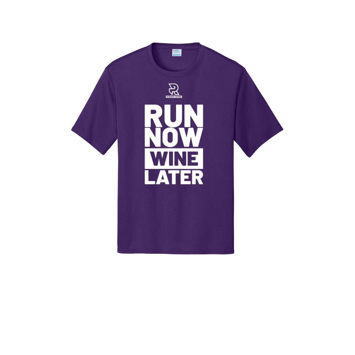 RUN NOW WINE LATER (White) - Short Sleeve Performance Tee