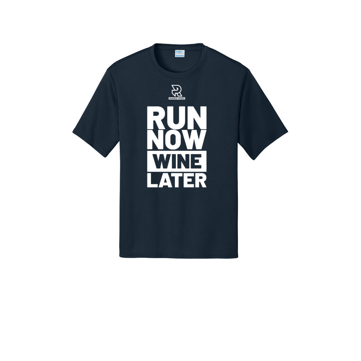 RUN NOW WINE LATER (White) - Short Sleeve Performance Tee