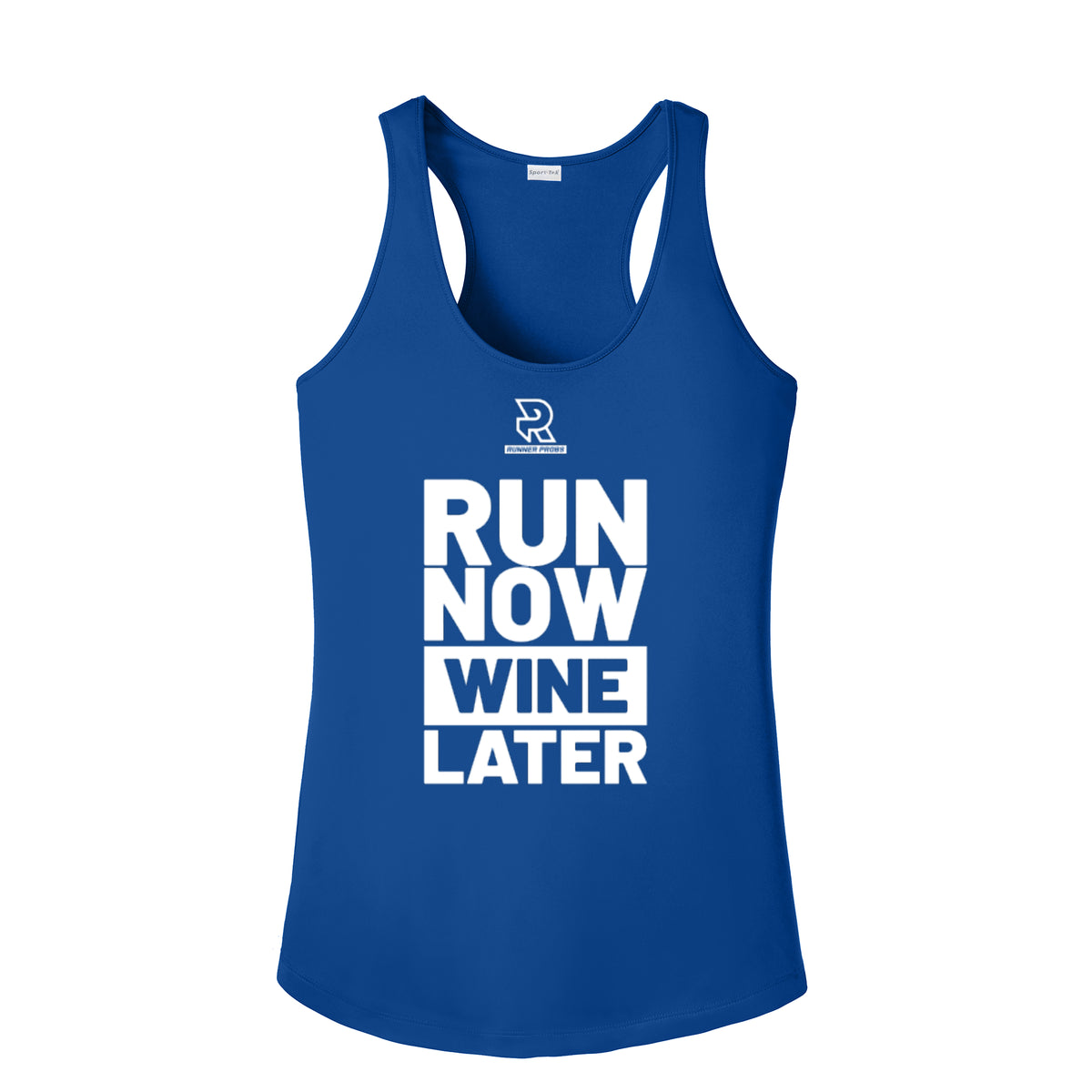 RUN NOW WINE LATER (White) - Womens Competitor Racerback Tank