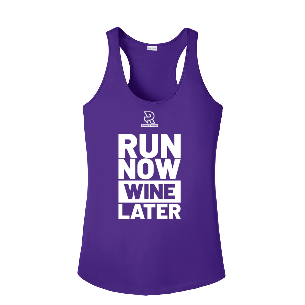 RUN NOW WINE LATER (White) - Womens Competitor Racerback Tank