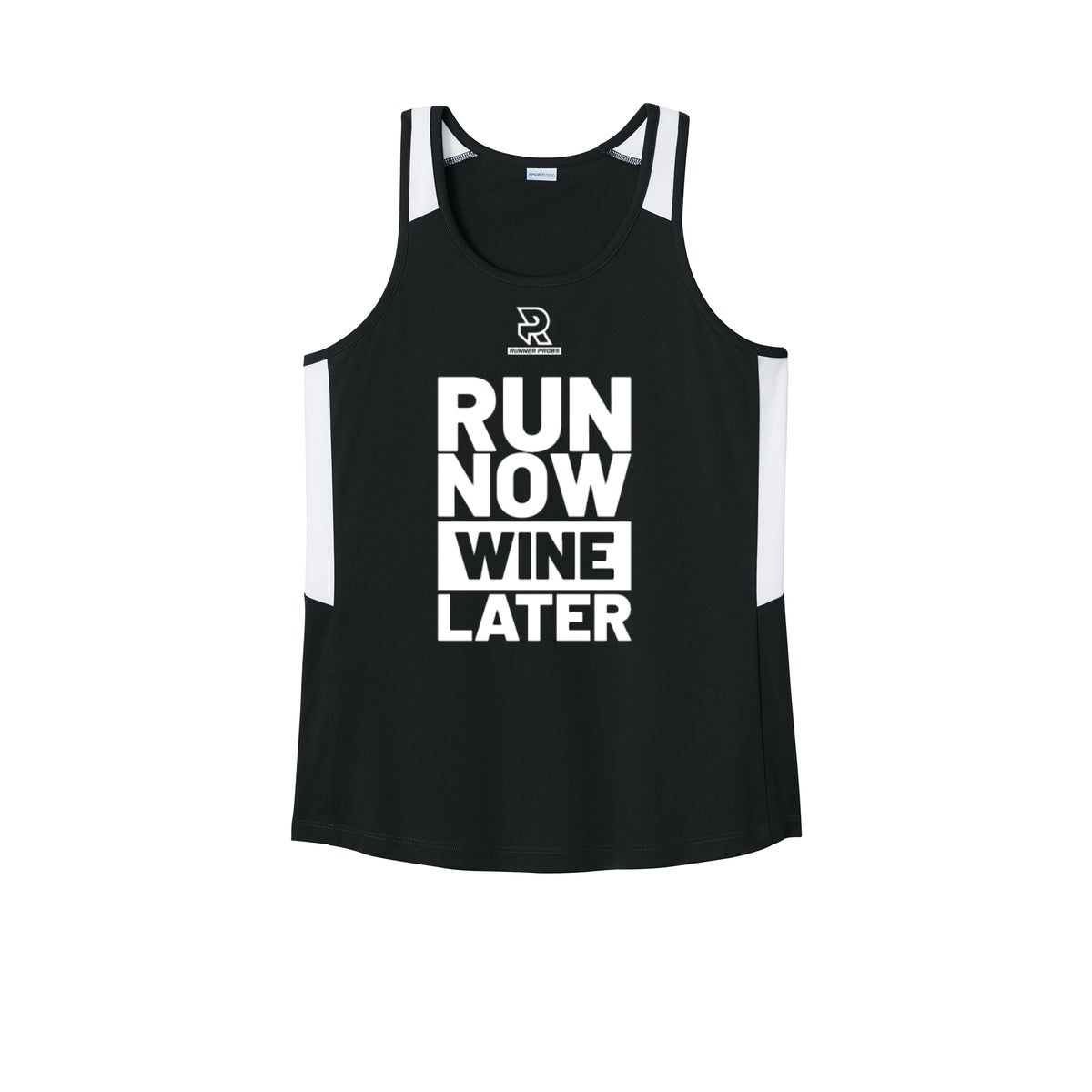 RUN NOW WINE LATER (White) - Womens Club Track Tank