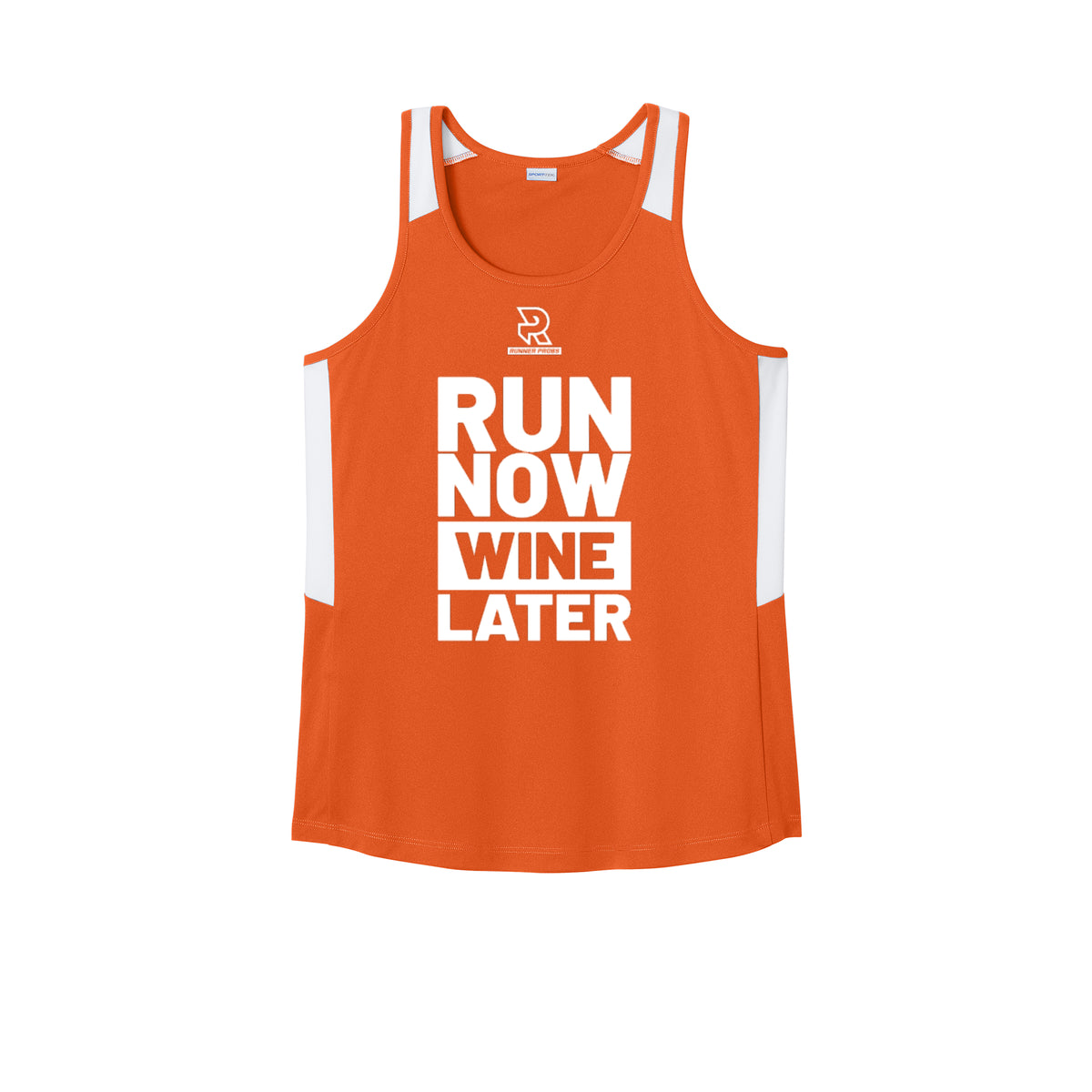 RUN NOW WINE LATER (White) - Womens Club Track Tank