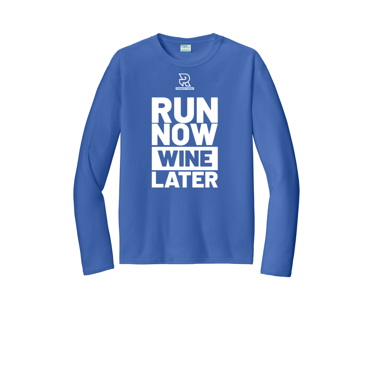 RUN NOW WINE LATER (White) - Long Sleeve Performance Tee